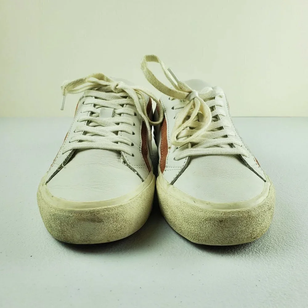 Madewell Sidewalk Low-Top Sneakers Soft Leather Lace Up Shoes 8 Womens White